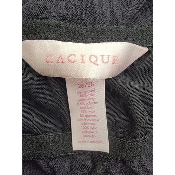 Lane Bryan Cacique Baby Doll Chemise Top 26/28 Black Floral Fairy Milkwife - Picture 7 of 7